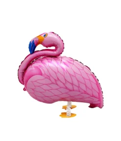 Folieballon wandelende flamingo - 53 x 52 cm