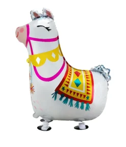 Folieballon wandelende lama - 54 x 65 cm
