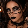 Gezichtsdecoratiestickers- Halloween vleermuizen zwart