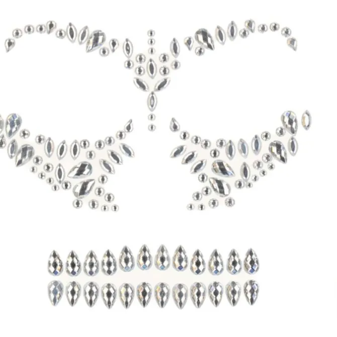 Gezichtsjuwelen Halloween zilver