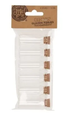 Glazen flesjes transparant 10ml 6 stuks