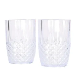 Glazen herbruikbaar plastic 2 stuks