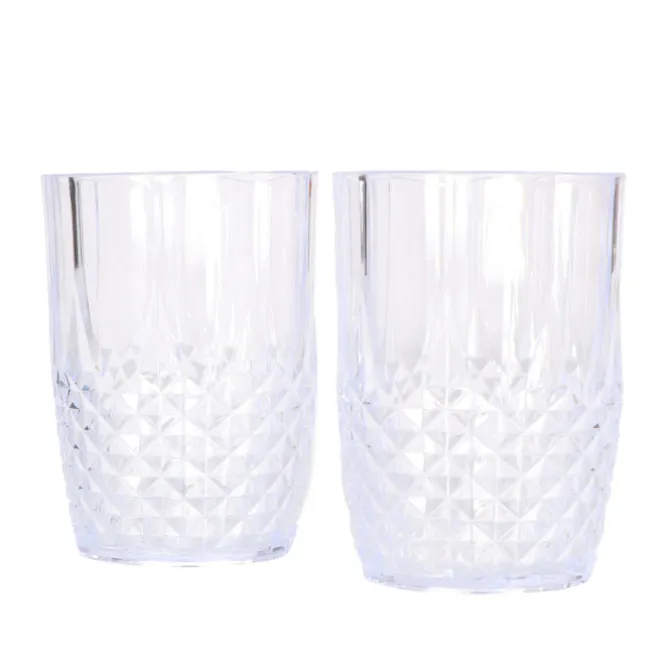 Glazen herbruikbaar plastic 2 stuks