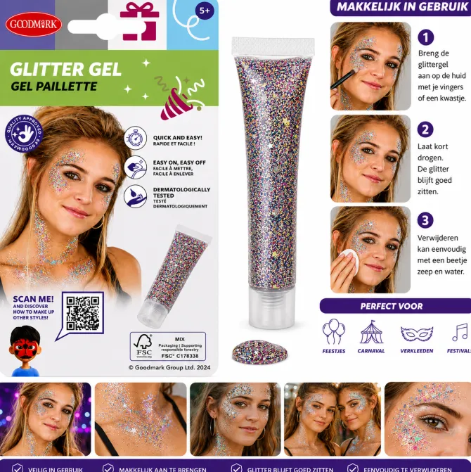 Glittergel multicolor 14ml