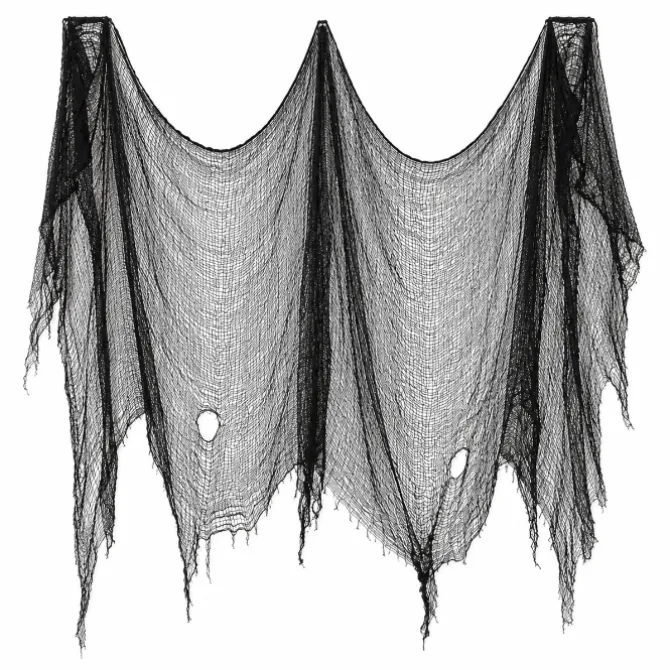 Griezelstof Halloween zwart 70 x 290cm