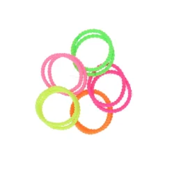 Haarelastieken neon dun meerkleurig 10 stuks