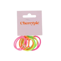 Haarelastieken neon dun meerkleurig 10 stuks