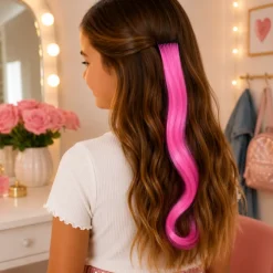 Haarextension krul lichtroze