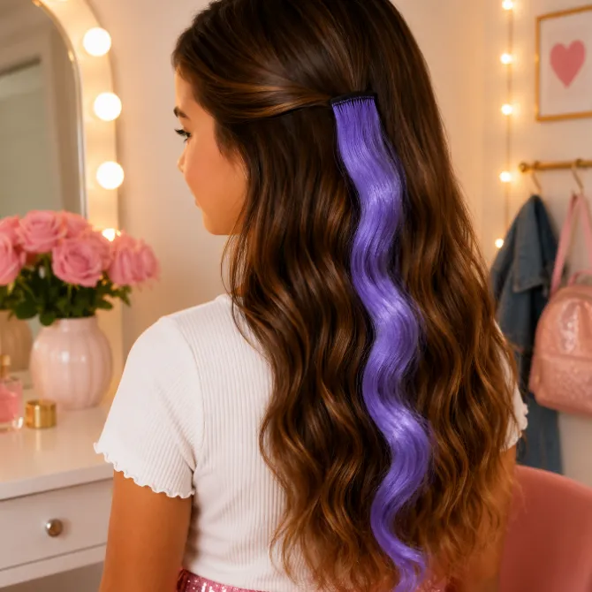 Haarextension krul lila