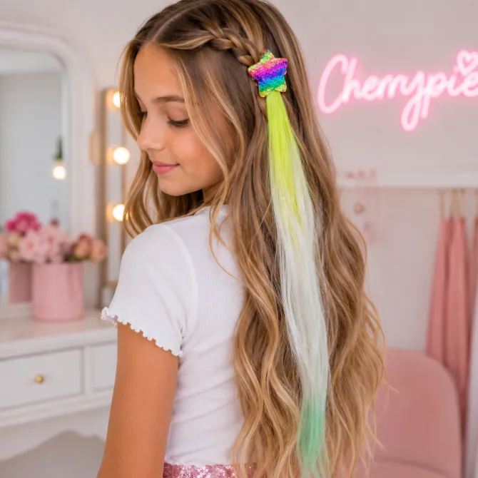 Haarextension met sterretje gradient