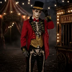 Halloween kostuum circus skelet Maat L
