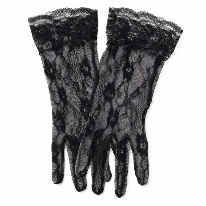 Handschoenen zwart kant one size