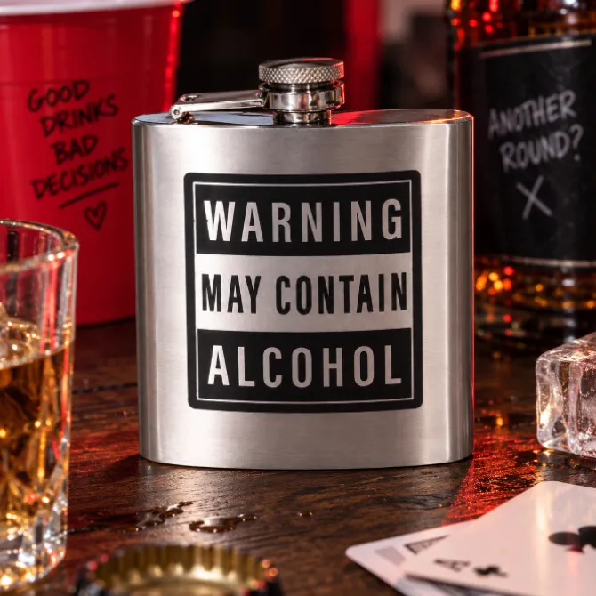 Heupfles Warning May Contain Alcohol