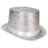Hoed hoog glitter zilver