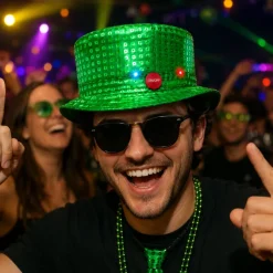 Hoed pailletten met licht groen