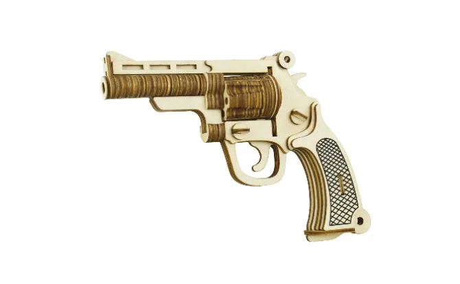 Houten Puzzel Revolver