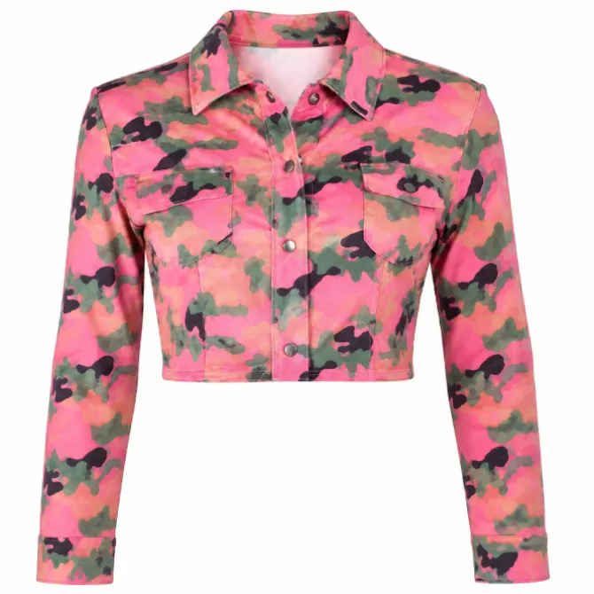 Jasje dames camouflage roze/groen maat M/L