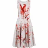 Jurkje Halloween bloederig rood/wit