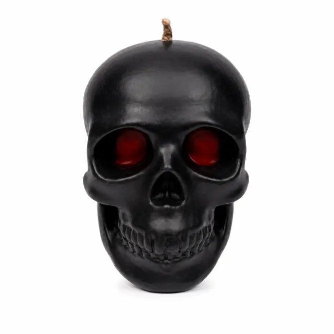 Kaars Halloween schedel zwart