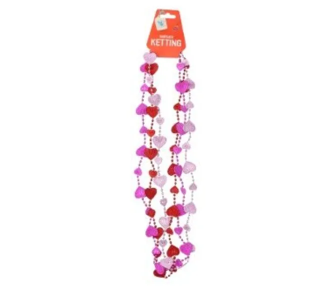 Ketting hart rood/roze