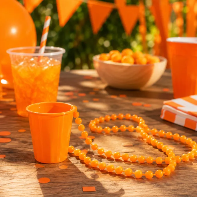 Ketting shotglas oranje 20 ml - 1 stuk