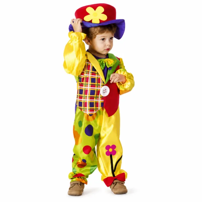 Kostuum clown meerkleurig kinderen 3-4 jaar