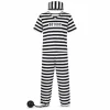 Kostuum gevangene one size zwart/wit