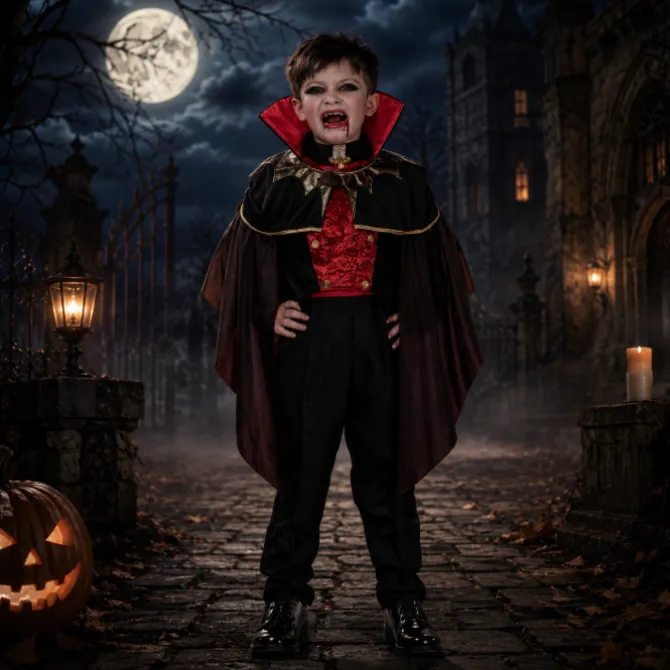 Kostuum Halloween vampier jongen 6-8 years