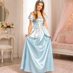 Kostuum prinses Maribel blauw/wit meisje maat 40/42