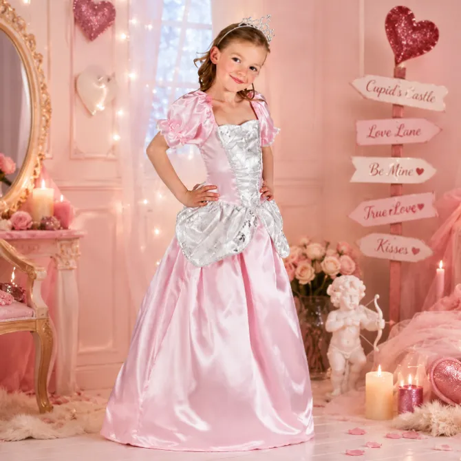 Kostuum prinses Rosabel roze/wit meisje 4-6 jaar
