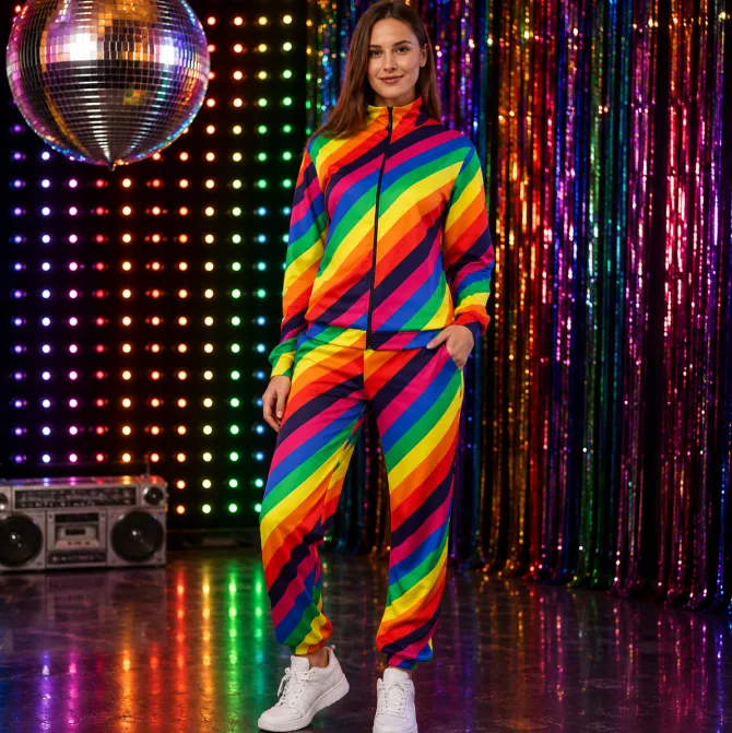 Kostuum regenboog trainingspak unisex - L/XL