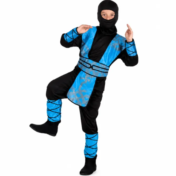 Kostuum Royal ninja blauw/zwart jongen 4-6 jaar