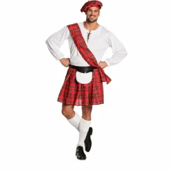 Kostuum Scotsman heren rood/wit maat 50/52