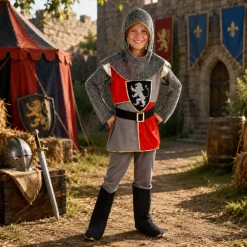 Kostuum Sir templeton grijs/rood jongen 4-6 jaar