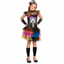 Kostuum Skeleton prinses meerkleurig meisje 10-12 jaar