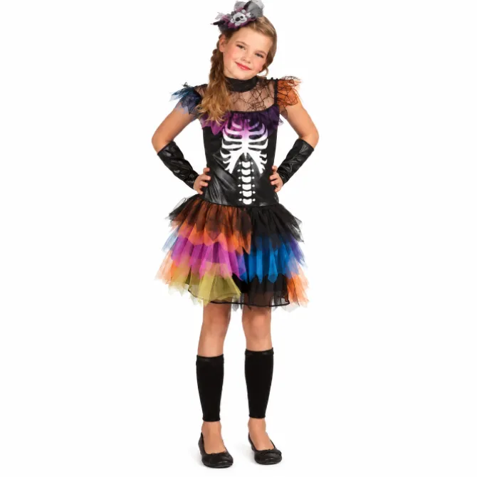 Kostuum Skeleton prinses meerkleurig meisje 10-12 jaar