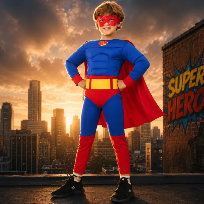 Kostuum superheld 8 - 10 jaar