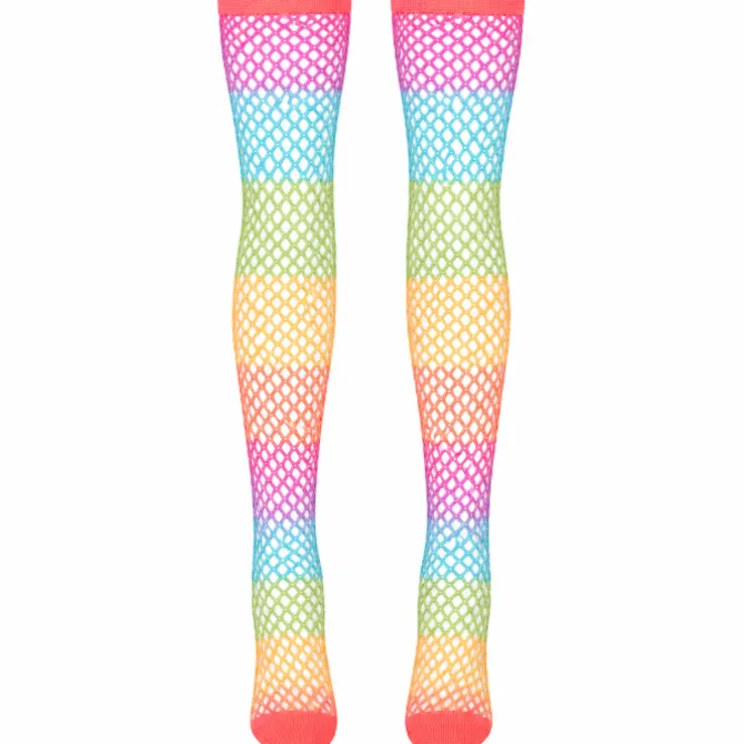Kousen net regenboog - One size