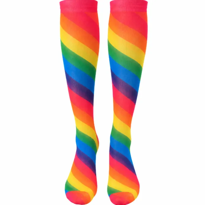 Kousen regenboog diagonaal - One Size