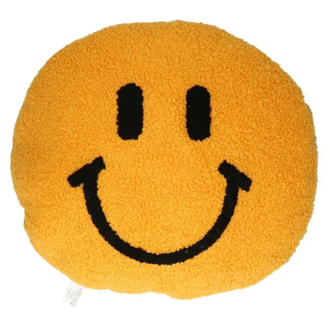 Kussen smiley teddy geel 33cm