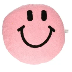 Kussen smiley teddy roze 33cm