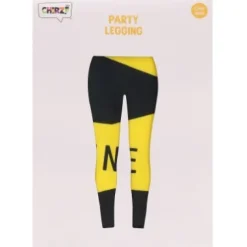 Legging afzetlint zwart/geel - one size