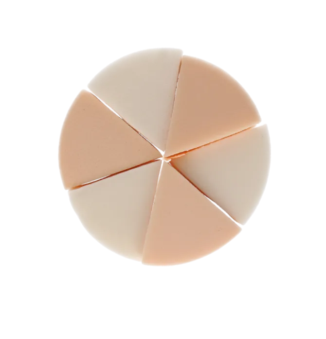 Make-up sponsjes roze/wit 6 stuks
