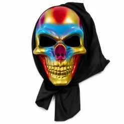 Masker goud/rood/blauw met kap