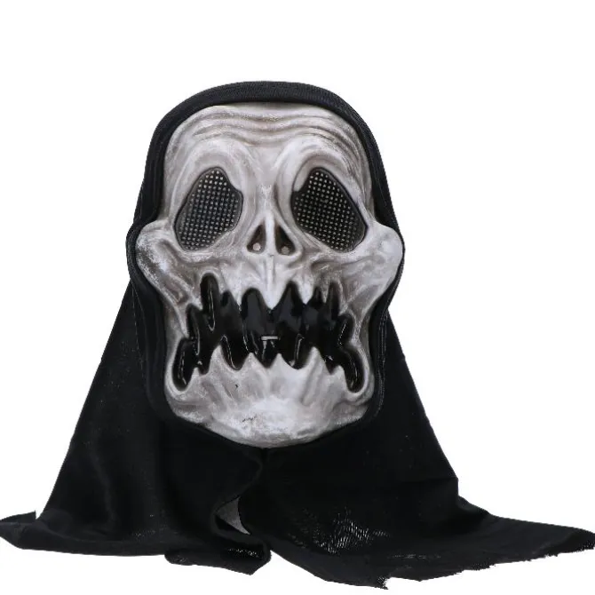 Masker Halloween creepy skelet zwart/wit