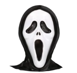 Masker scary ghost zwart/wit gezichtsbedekkend