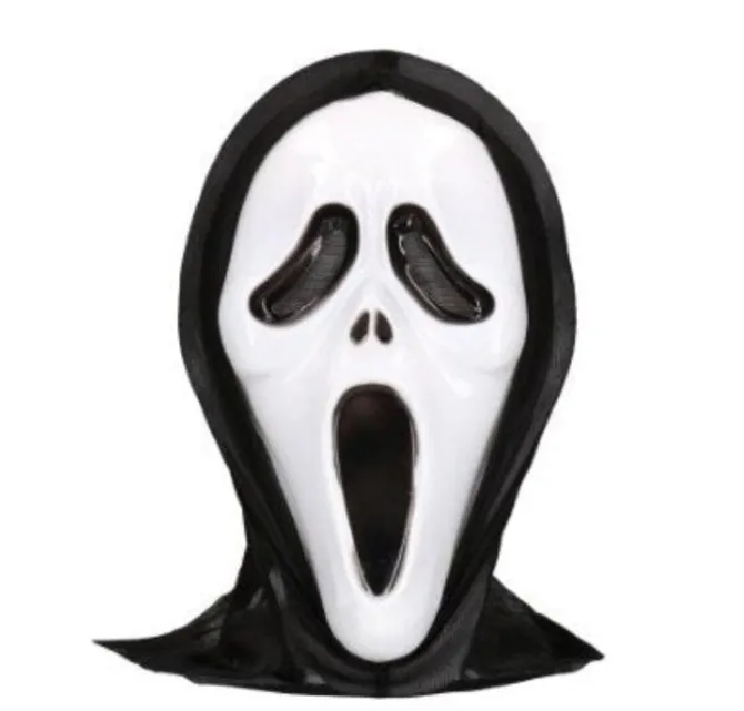 Masker scary ghost zwart/wit gezichtsbedekkend