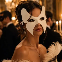 Masker vlindervorm wit gezichtsbedekkend