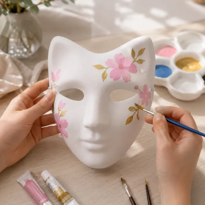 Masker vlindervorm wit gezichtsbedekkend