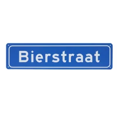 Metalen bord Bierstraat